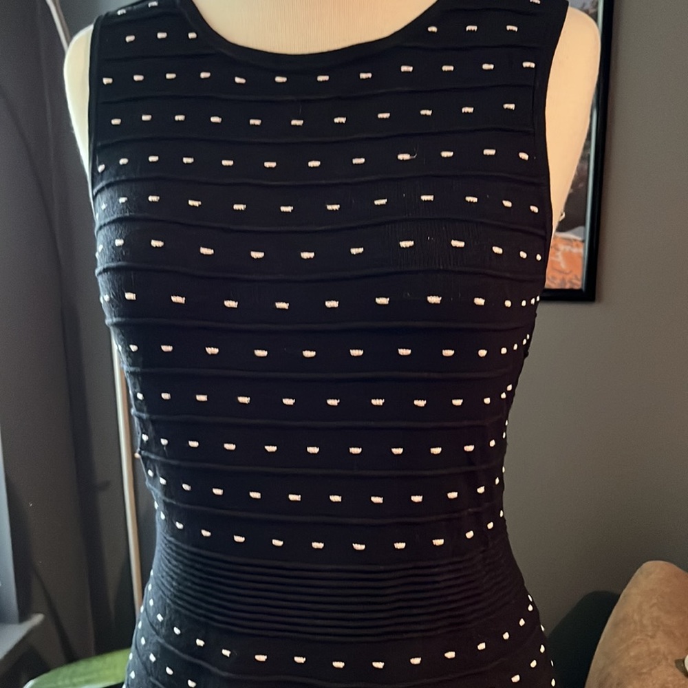Ann Taylor dress, black with one dots - Picture 2 of 9